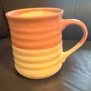Two-Tone Ceramic Mug in Coral and Cream